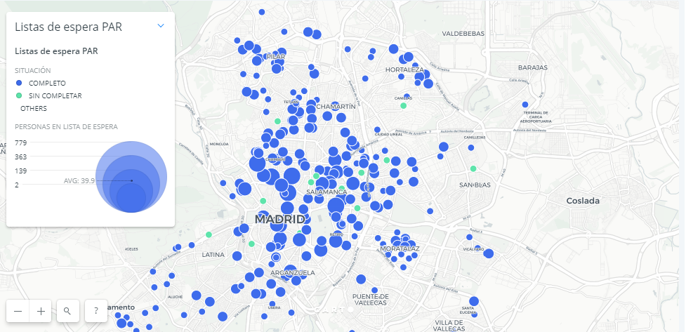 mapa del aparcamiento para residentes del Ayuntamiento de Madrid